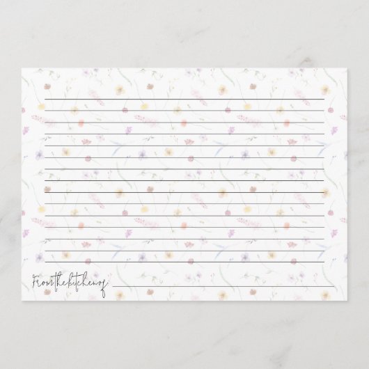 Dainty Wildflowers Recept Kaarten (Achterkant)