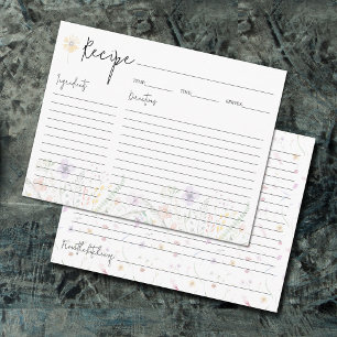 Dainty Wildflowers Vrijgezellenfeest Recept Kaarte Kaart