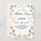 Dainty Wildflowers Witte Moederdag Lunch Kaart (Voorkant)