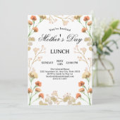 Dainty Wildflowers Witte Moederdag Lunch Kaart (Staand voorkant)