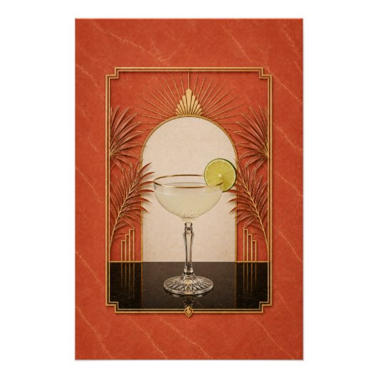 Daiquiri Art Deco Poster | Bar Kunst (Voorkant)
