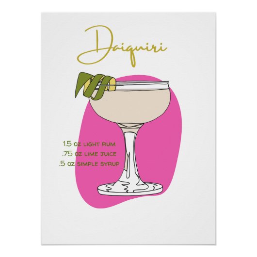 Daiquiri Cocktail Art Print Perfect Poster (Voorkant)