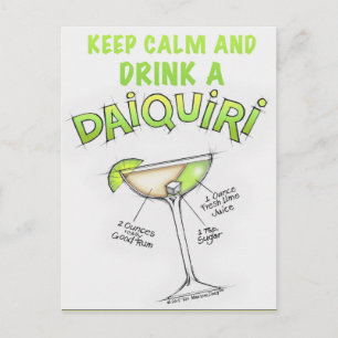 DAIQUIRI RECIPE COCKTAIL ART BRIEFKAART