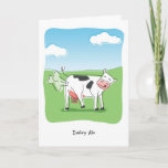 Dairy Air Koe Fart Funny Birthday Kaart<br><div class="desc">De humoristische cartoon van een koe die met de uitdrukking Dairy Air het woord derriere afspeelt.</div>
