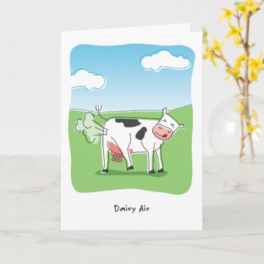 Dairy Air Koe Fart Funny Verjaardag Kaart (Gele Bloem)