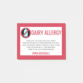 Dairy Allergy Alert Restaurant Chef Custom Post-it® Notes (Voorkant)