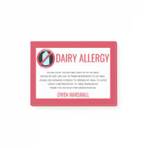 Dairy Allergy Alert Restaurant Chef Custom