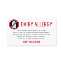 Dairy Allergy Alert Restaurant Chef Kaart