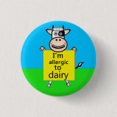 Dairy Allergy Alert Ronde Button 3,2 Cm (Voorkant)