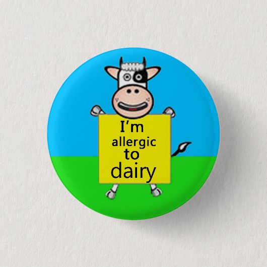 Dairy Allergy Alert Ronde Button 3,2 Cm (Voorkant)