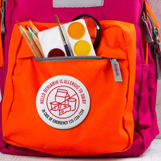 Dairy Allergy Badge Ronde Button 4,0 Cm