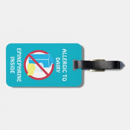 Dairy Allergy Ladybug Medical Alert Bagagelabel (Achterkant horizontaal)