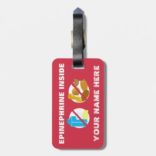 Dairy and Nut Allergy Alert Shark for Medical Kit Bagagelabel (Achterkant verticaal)