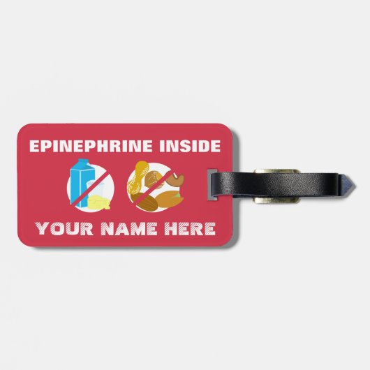 Dairy and Nut Allergy Alert Shark for Medical Kit Bagagelabel (Achterkant horizontaal)