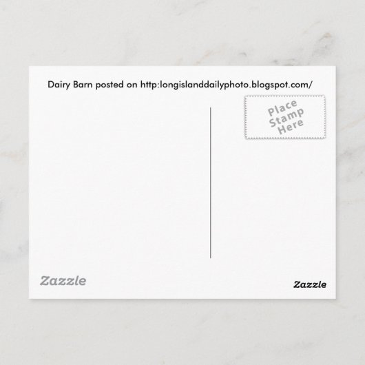 Dairy Barn op Long Island Briefkaart (Achterkant)