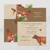 Dairy Boerderij Tour Uitnodiging Guernsey Koe (Voorkant / Achterkant)