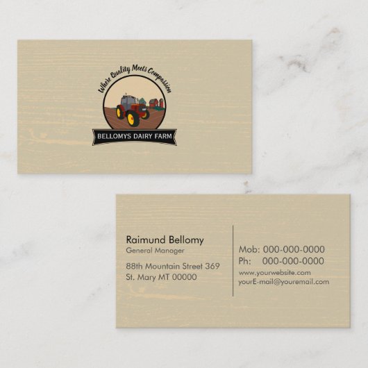 Dairy Boerderij Visitekaartje (Voorkant / Achterkant)