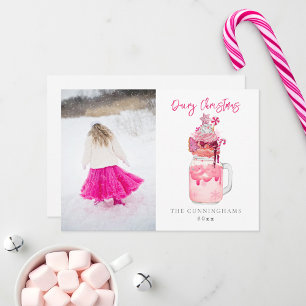 Dairy Christmas Roze Milkshake Feestdagenkaart