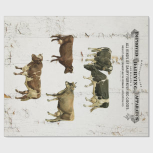 Dairy Cow Farmhouse Print Cadeaupapier