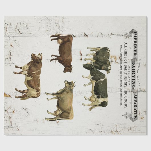 Dairy Cow Farmhouse Print Cadeaupapier (Vlak)