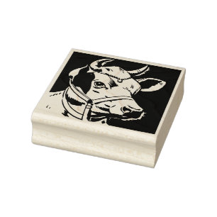Dairy Cow Head Rubber Stempel