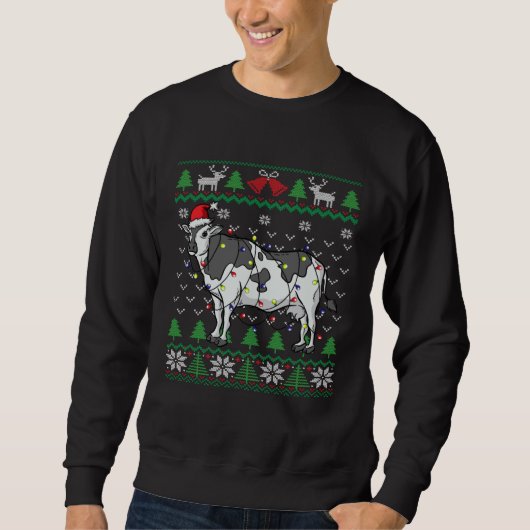 Dairy Cow Santa Claus Dairy Farmers Christmas Cow Trui (Voorkant)