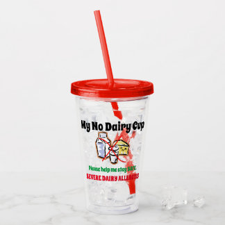 Dairy Food Allergie Cup Acryl Drinkbeker