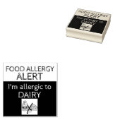 Dairy Food Allergy Alert Rubberstempel (Gestempeld)