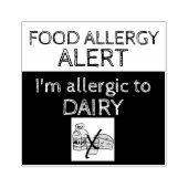 Dairy Food Allergy Alert Rubberstempel (Afrduk)