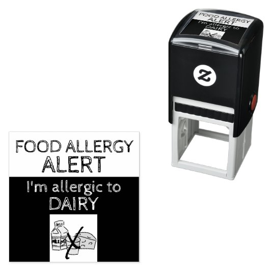 Dairy Food Allergy Alert Zelfinktende Stempel (In situ)