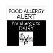 Dairy Food Allergy Alert Zelfinktende Stempel (Design)