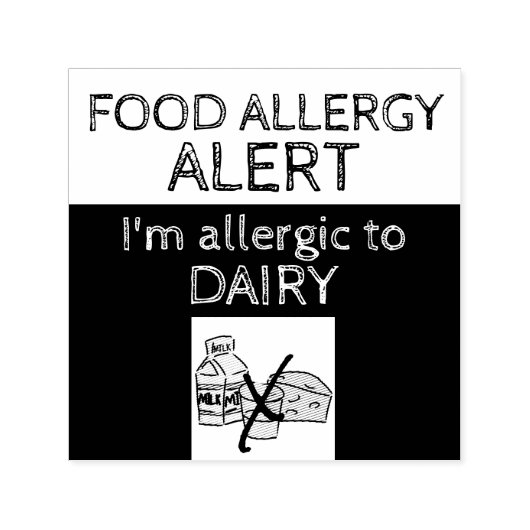 Dairy Food Allergy Alert Zelfinktende Stempel (Design)