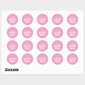 Dairy Free Allergy Safe Pink Bakery Ronde Sticker (Vel)