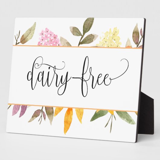 Dairy Free Floral tabletop with easel Plaque Fotoplaat (Zijkant)