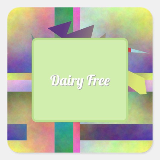 Dairy Free Food Abstract Pattern Party Vierkante Sticker (Voorkant)