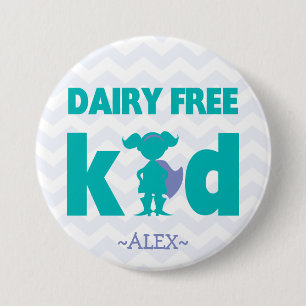 Dairy Free Superheld Girl Button