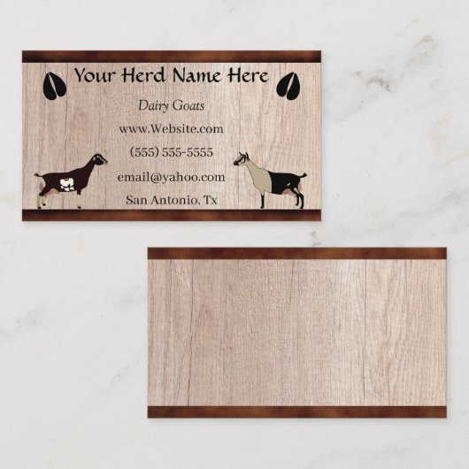 Dairy Goat Visitekaartje (Voorkant / Achterkant)