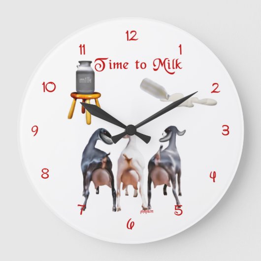 Dairy Goats Milking Wall Clock Grote Klok (Voorkant)