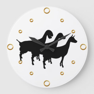Dairy Goats Silhouette Wall Clock Grote Klok