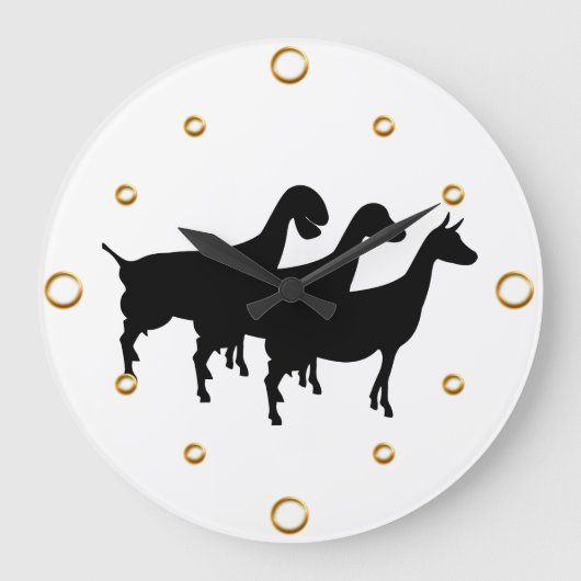 Dairy Goats Silhouette Wall Clock Grote Klok (Voorkant)