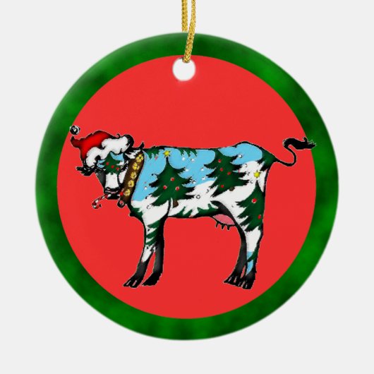 Dairy Kerstmis Keramisch Ornament (Voorkant)