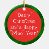 Dairy Kerstmis Keramisch Ornament (Achterkant)