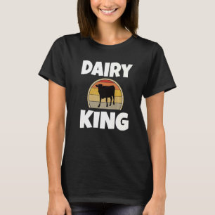 Dairy King Cattle Farming Retro Koe Rancher T-shirt