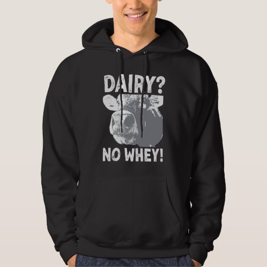 Dairy No Whey Big Cow Face Lactose Intolerant Vega Hoodie (Voorkant)