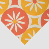 Daises and Atomic stars on Orange Yellow circles  Tissuepapier (Detail)