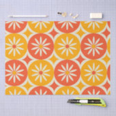 Daises and Atomic stars on Orange Yellow circles  Tissuepapier (Craft)
