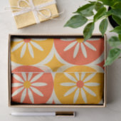 Daises and Atomic stars on Orange Yellow circles  Tissuepapier (Geschenk)