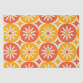 Daises and Atomic stars on Orange Yellow circles  Tissuepapier (Voorkant)