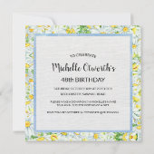 Daises & Blue Bicycle verjaardagsfeestje Kaart (Achterkant)