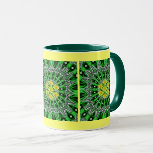 Daises in Emerald Green Mok (Voorkant rechts)